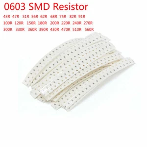 0603 SMD Resistor Assorted Kit 5% 43R/47R/51R/150R - 560Ω Ohm 25 Values 500pcs - Picture 1 of 2