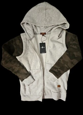 NUEVO CON ETIQUETAS 7 para toda la humanidad / Sudadera con capucha con cremallera / Detalle de camuflaje / Grande Foto 1 de 2