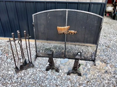 Восстановленный винтажный антикварный каминный экран для декоративно-прикладного искусства /тюдоров, андироны, инструменты - Изображение 1 из 4