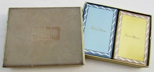TWIN BROS. ADVERTISING VINTAGE PLAYING CARDS DOUBLE DECK w/ BOX - Picture 1 of 2