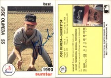 Jose Olmeda Signed 1990 Best Sumter Braves #16 Card Auto AU