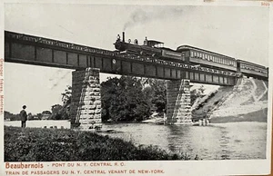 BEAUHARNOIS Bridge Train Tressel (Trestle) Passenger Train c.1905, NY Central RC - Imagen 1 de 2