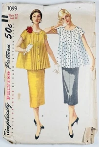 50er Jahre Vintage Schnittmuster Misses Umstandsanzug Büste 30” Simplicity 1099 - Bild 1 von 4