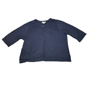 Meera Lane Navy Cardigan Frontale Maniche Gomito 3X - Foto 1 di 10