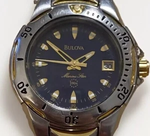 BULOVA Marine Star Ladies Watch (100m) Gold & Silver Tone - New Battery - Picture 1 of 3