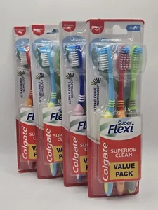 12 Pk -Colgate Disposable Super Flexi Superior Clean Toothbrushes (4 Packs of 3) - Picture 1 of 3