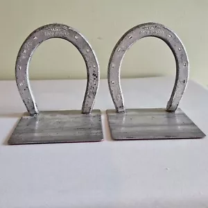 Handcrafted Horseshoe Bookends Diamond Drop Forged Shoes Western Ranching Folk - Picture 1 of 6