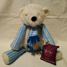Scentsy Buddy Pooki The Polar Bear Scent Pak Winter White Blue Scarf Plush 