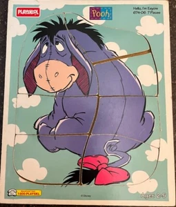 Disney Winnie the Pooh Eeyore Wood Playskool 7 Piece Puzzle - Picture 1 of 1