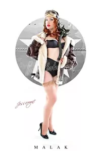 Segunda Guerra Mundial Nariz Arte Malak Pastel de Queso Pin Up Niña Arte Giclee Jess Listo para Volar Estampado - Imagen 1 de 1
