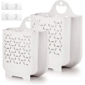 Laundry Basket Collapsible Laundry Hamper 2 Packs Clothes Hamper Portable Dirty - Picture 1 of 9