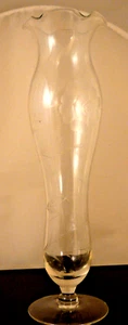 ❤VTG PRINCESS HOUSE HERITAGE 10" FLUTED RIM CRYSTAL BUD VASE ETCH WHEAT PATTERN - Picture 1 of 6