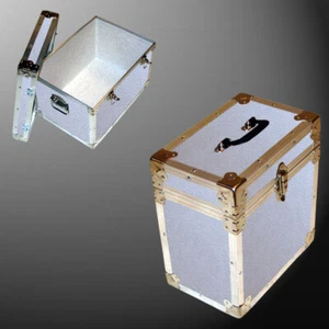 AE ALLOY LP 50 record case 6-8 Wine Bottle Box Storage Trunk with Alloy Trim - Picture 1 of 1