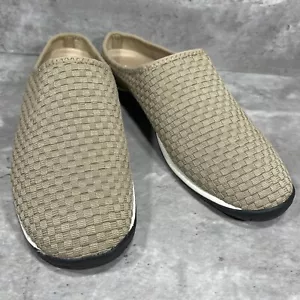 L.L. Bean Beige Slip On Mules Women's Size 9.5 W Textile Mules Clogs Flats - Picture 1 of 12