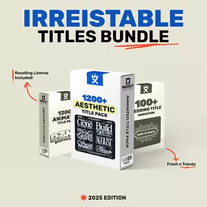 1500 Animated Titles Pack – Cinematic, Modern, Bold, Glitch, Vintage, - Picture 1 of 6