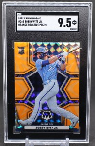 2022 Panini Mosaic Reactive Orange Bobby Witt Jr. #265 RC SGC 9.5 Fresh Slab