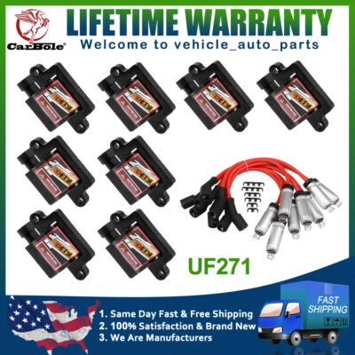 Square Ignition Coil & Spark Plug Wire Fits GMC Savana Savana Sierra C4500 UF271 - Image 1 of 4