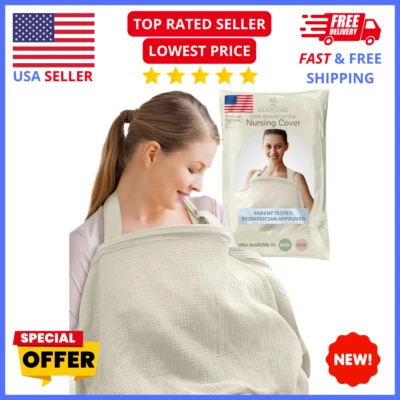 Kiddycare муслиновый чехол для кормления — легкая шаль для грудного вскармливания для мам - Изображение 1 из 4