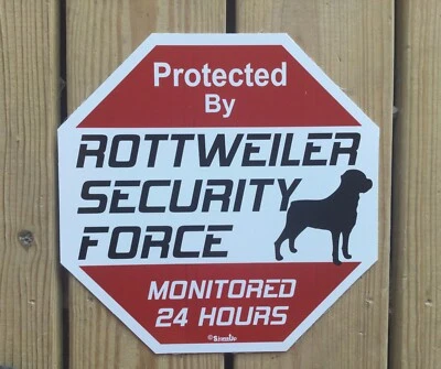 Rottweiler  Security Caution  Plastic Sign  - Image 1 of 4