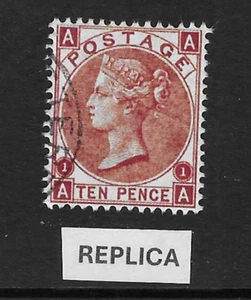 SG99: 1867: 10d Red-Brown Plate 1: Major Rarity: VFU: Replica - Picture 1 of 2