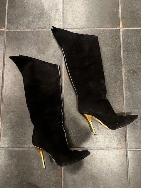 Совершенно новый Paul Andrew черная замша сапоги до колена, 40,5/9 - 10 США - Изображение 1 из 4