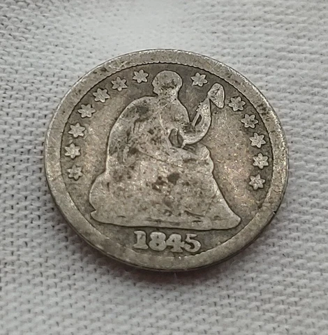 1845 Seated Liberty Half Dime Album Filler Cover