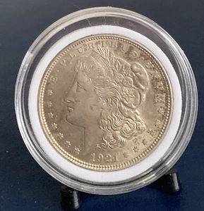 1921 Morgan silver dollar **104 yo Coin** Nice Gold Toning & Detail Great Coin - Picture 1 of 5