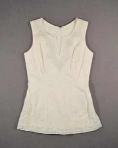 Lilly Pulitzer Top Damen 2 elfenbein ärmellos Minikleid bestickt V-Ausschnitt Etuikleid - Bild 1 von 8