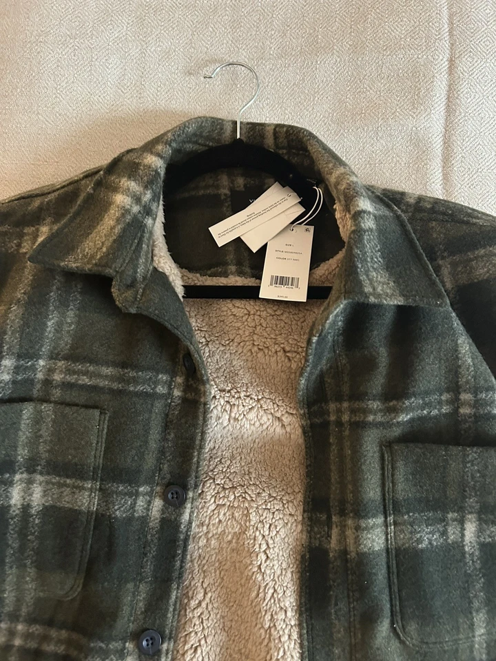 Chaqueta Camisa Vince Sherpa Forrada a Cuadros - Verde/Gris Foto 1 de 4