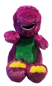Peluche dinosauro Barney 1992 gruppo Lyons viola peluche giocattolo 13" vintage - Foto 1 di 11