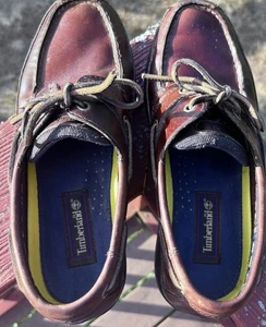 Timberland Kiawah Bay Boot Leder Deck Schuhe Herren 9,5 M Braun 2 Augen Halbschuhe - Bild 1 von 12