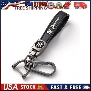 Genuine Leather Car Keychain Set for New York Yankees Key Ring Accessories S-1 - Bild 1 von 16