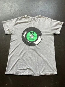 Y2K Distressed FBC Recycled Music East Lansing MI Record Store Shop Shirt Gray M - Picture 1 of 10