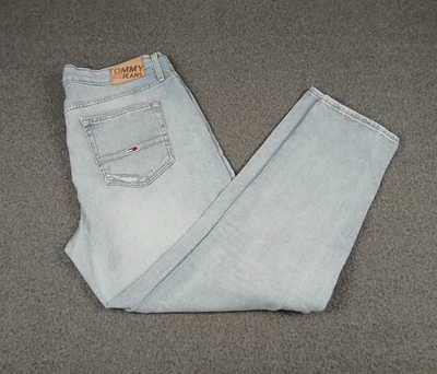 Tommy Hilfiger Mens Jeans Size 36x30 Distressed Light Blue Tommy Jeans - Image 1 of 4