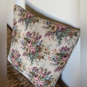 Vintage Rosen Blumen Wandteppich Cottagecore viktorianische Fee dekoratives Kissen 15 Zoll - Bild 1 von 13