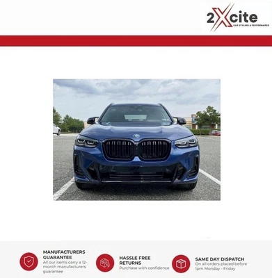 2XCITE BMW X3 G01 X4 G02 2022 On Facelift LCI Gloss Black Twin Slat Kidney Grills Grill