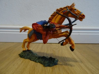 Elastolin 7 cm Figur Indianer Siuox Krieger Jäger Bogenschütze hängend zu Pferd - Bild 1 von 4