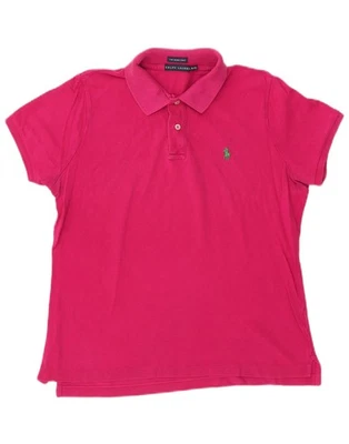 Polo ajustado Ralph Lauren para mujer Reino Unido 18 XL algodón rosa DK08 Foto 1 de 3