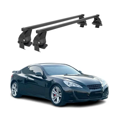 Barras transversales de techo lisas para Hyundai Genesis 2009-2014 negras 2 piezas Foto 1 de 4