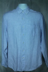 New J Crew Mens Blue White Stripes Long Sleeve Button DownLinen Shirt Sz. Small - Picture 1 of 12