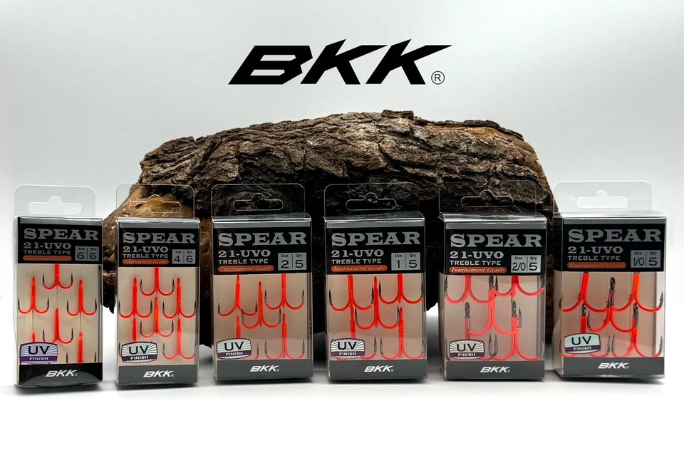 BKK Spear-21 UVO Treble Hook trillizos naranja UV neón recubierto gancho DA