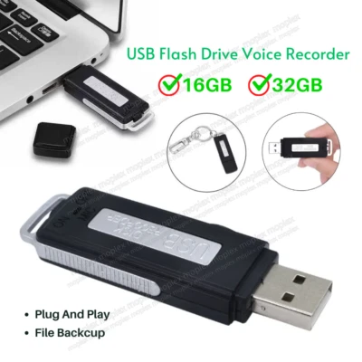 Mini USB Voice Activated Recorder Listening Device Audio Microphone MP3 Player - Image 1 of 4