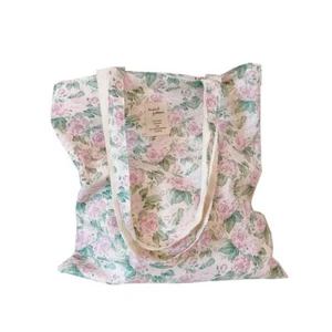 Cotton Canvas Tote Bag Reusable Soft Grocery Cloth Bag Floral Shoulder Bag fo... - Picture 1 of 8