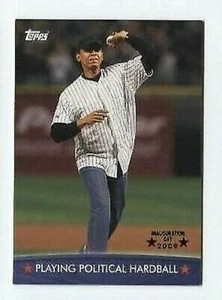 WERFEN ERSTER PITCH 2009 TOPPS #25 GOLDFOLIE EINWEIHUNGSTAG PRÄSIDENT OBAMA - Bild 1 von 1