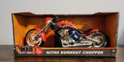 Mad Machines Nitro Burnout Chopper Sounds Lights Red Color 13' Long USA Seller - Image 1 of 4