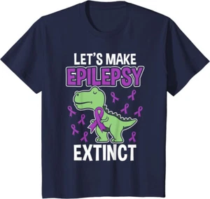 Make Epilepsy Extinct T-Rex Epilepsy Awareness Month Youth Unisex T-shirt - Picture 1 of 3