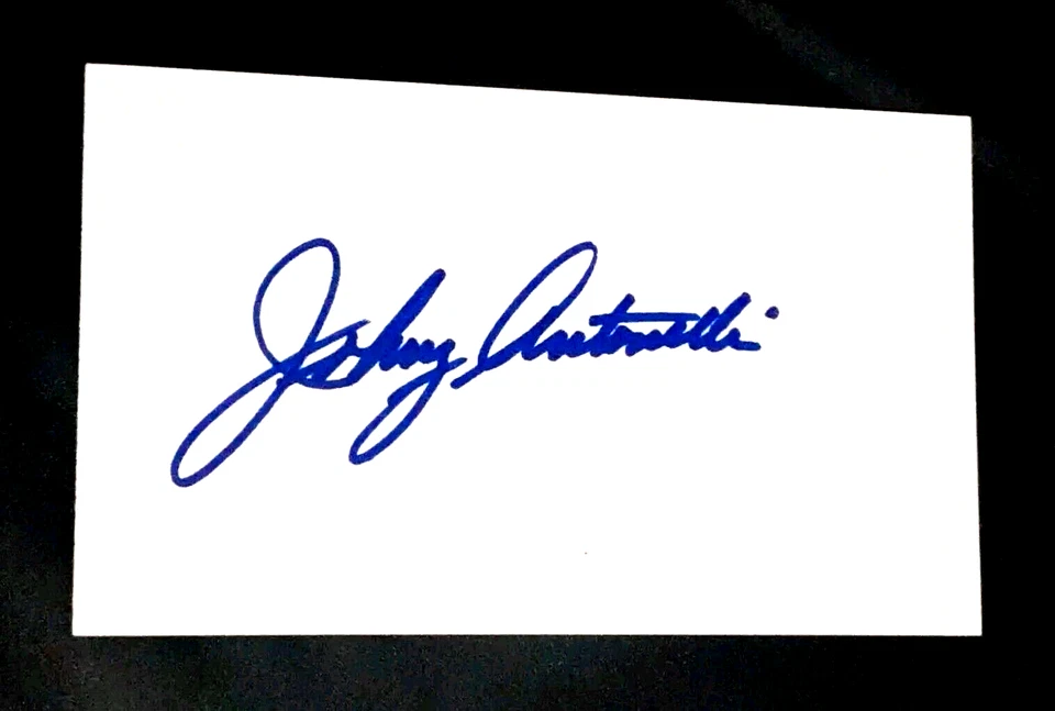 JOHNNY ANTONELLI NEW YORK GIANTS STAR PITCHER SIGNED AUTOGRAPHED INDEX CARD 3X5 - Image 1 of 1