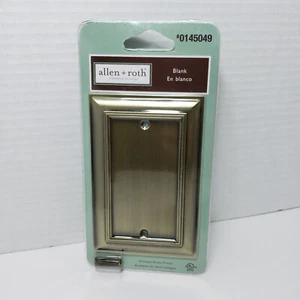 Cubierta de placa de pared eléctrica en blanco de latón antiguo Allen Roth latón cepillado - Imagen 1 de 7