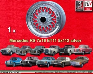 1 Cerchio Super RS BBS style 7x16 ET11 Mercedes R107 W123 W126 W116 wheel Felge - Imagen 1 de 22