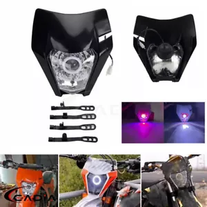 Faro LED Universal Dirt Bike E8 con Ojos de Ángel DRL para XCW EXC 250 300 Sixday - Imagen 1 de 11